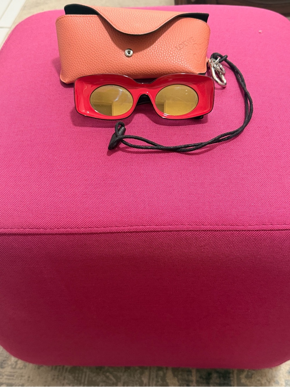 Loewe Red Sunglasses with Yellow Lenses